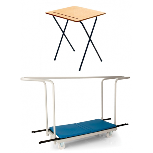 40 Folding Exam Desk and Trolley Package Leisure Furniture Direct